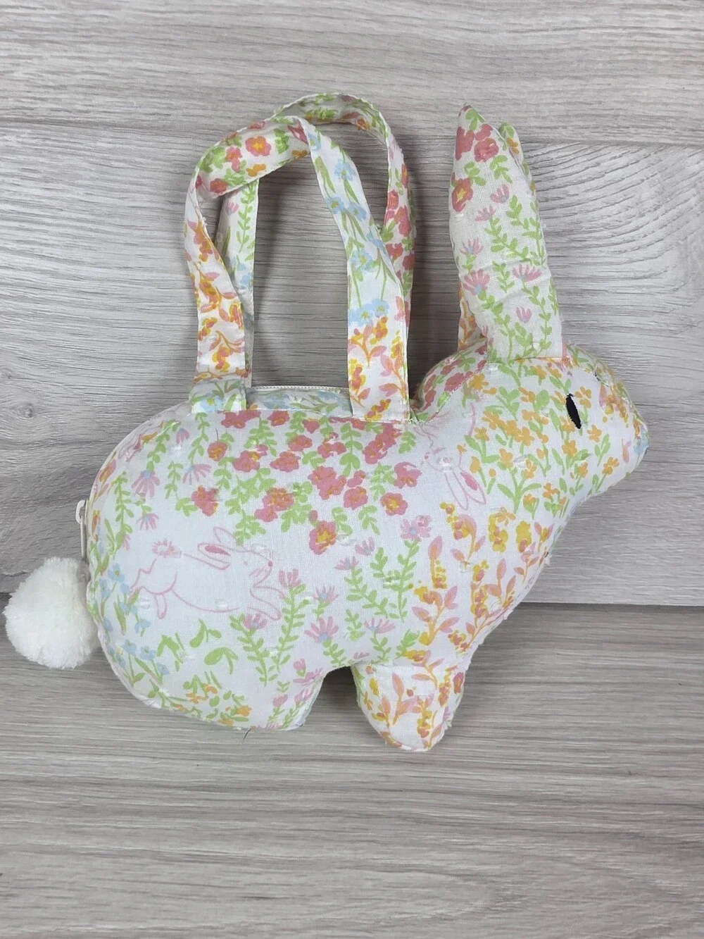 Easter Bunny Bag Novelty Fabric Handbag or Purse w Floral Print Kids SU55